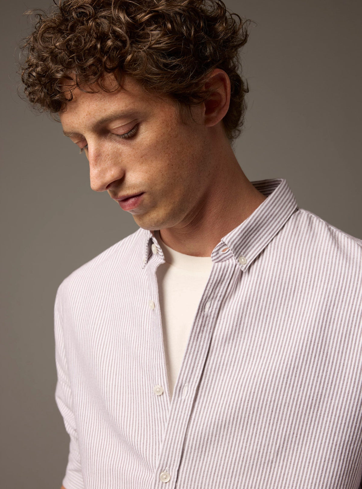 Chemise College Blanc/Raisin