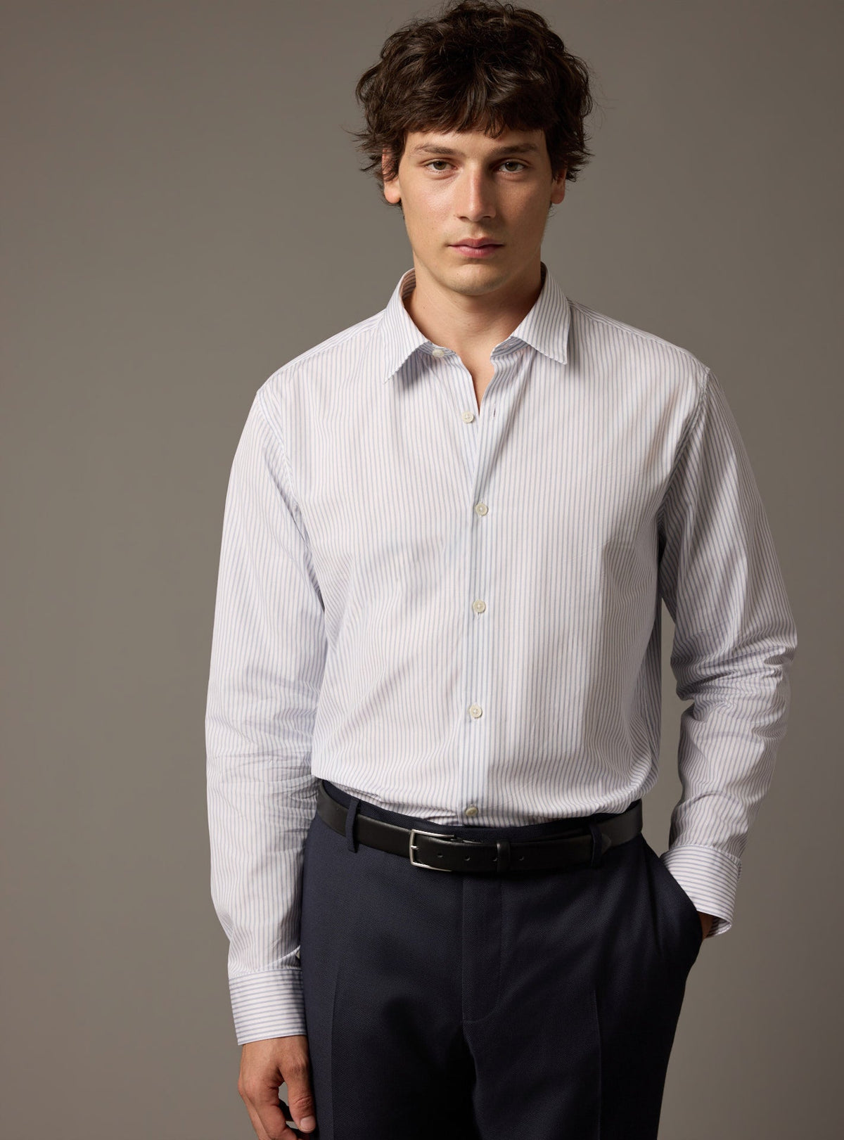 Chemise Jake ciel/blanc