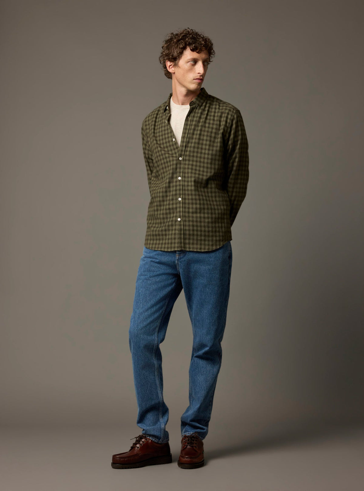 Chemise Mercer vert sapin/kaki foncé