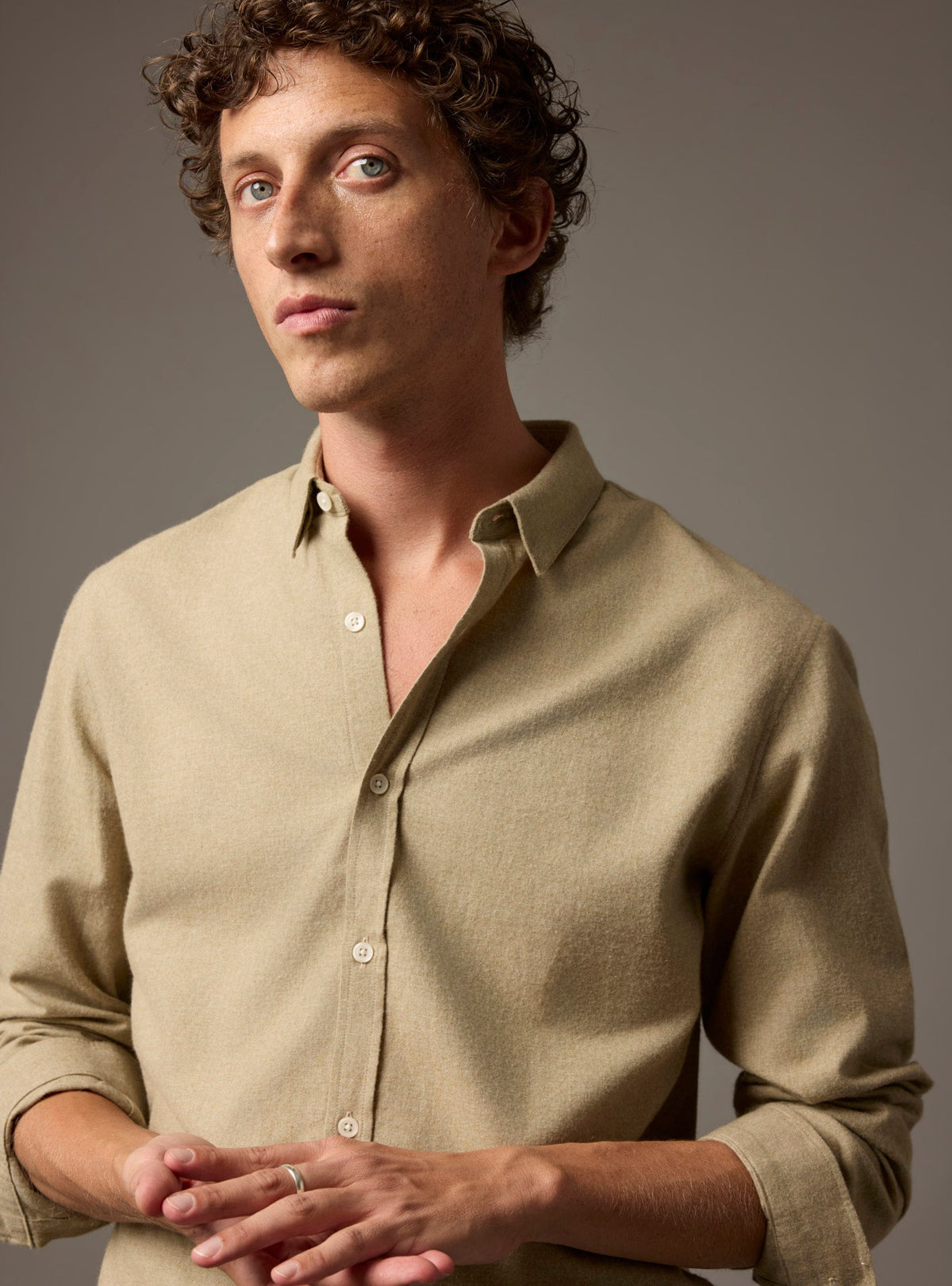 Chemise Mercer beige mélangé
