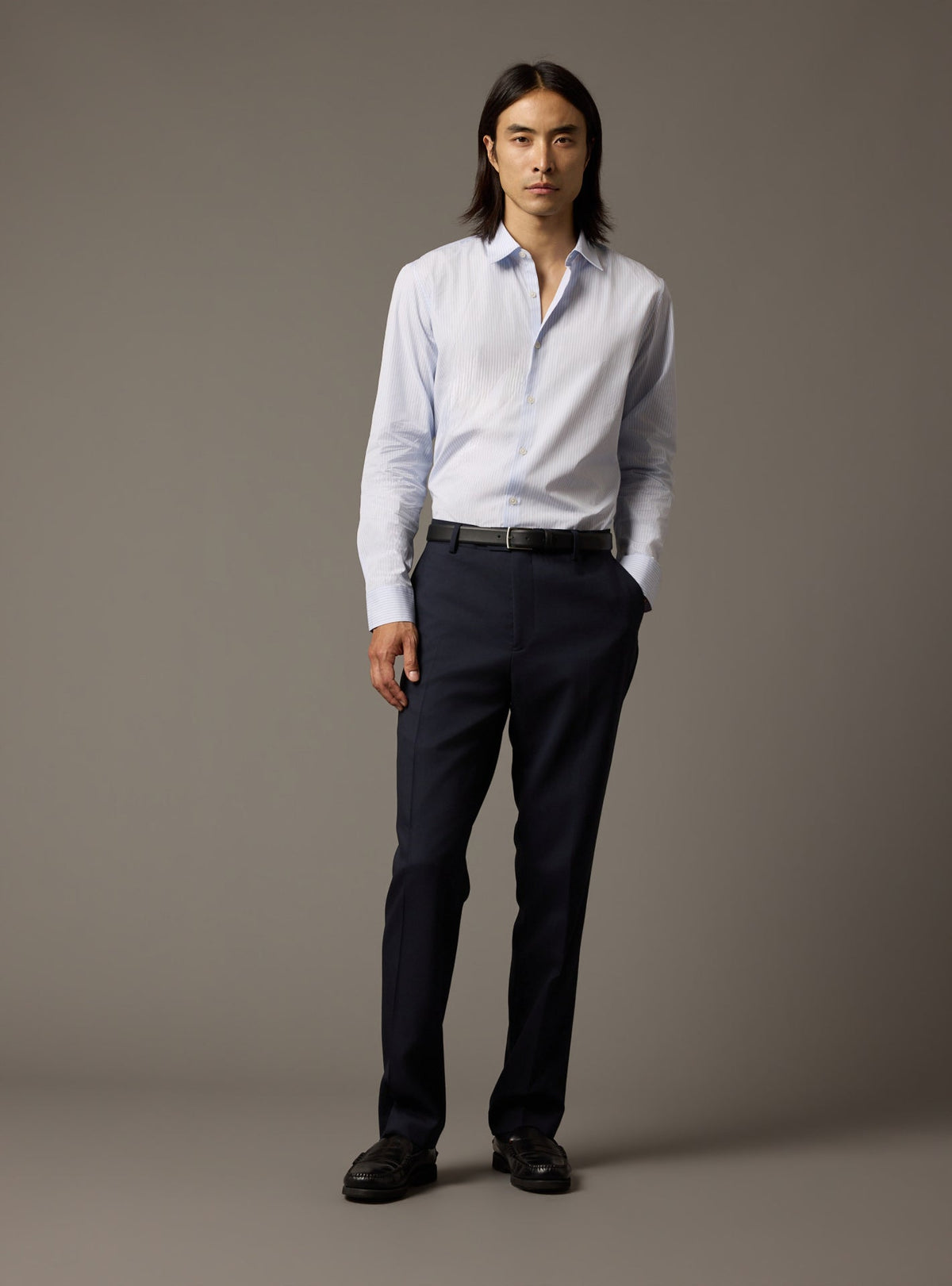 Chemise Jake bleu clair/écru