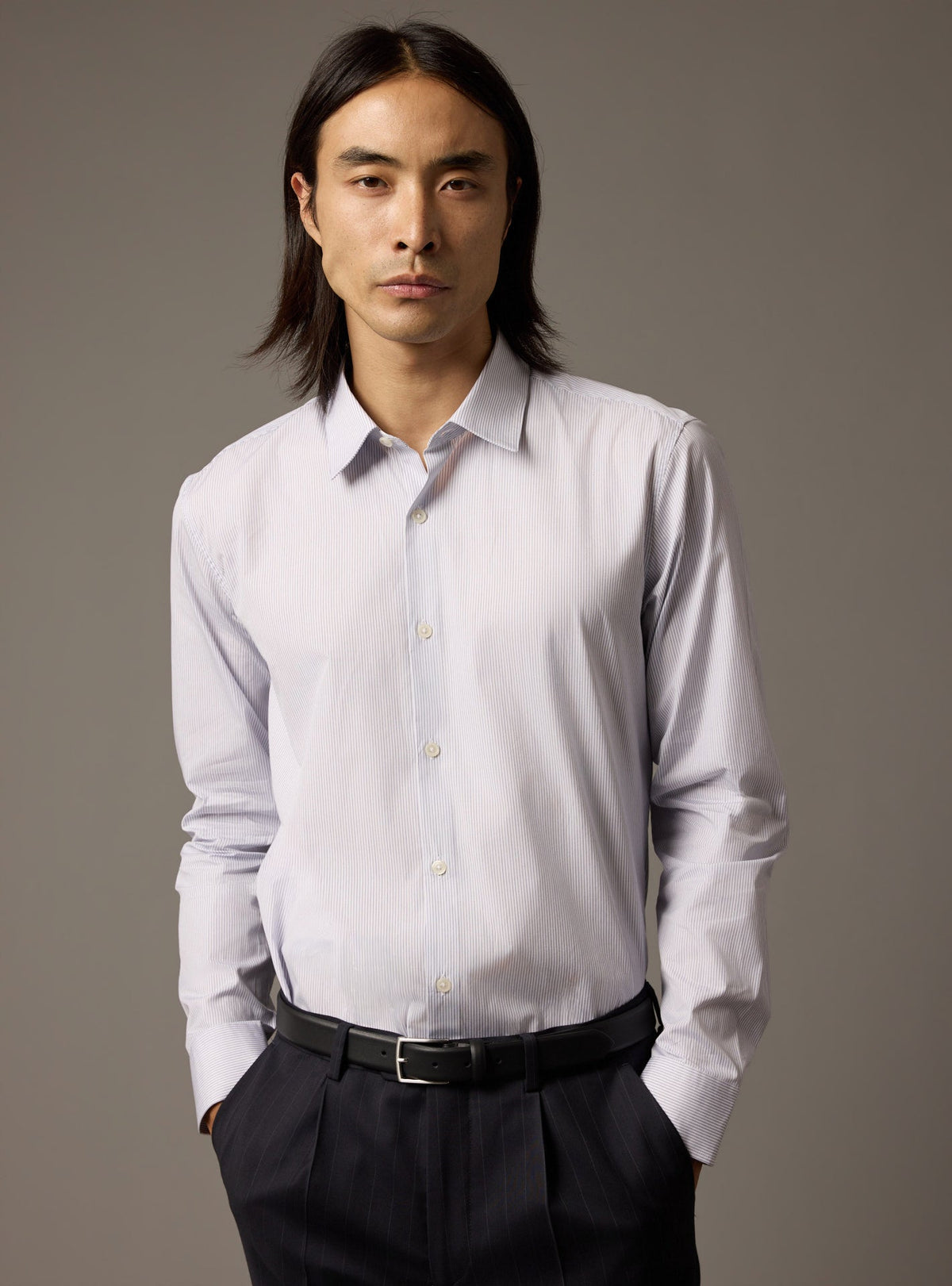 Chemise Jake en jean bleu/blanc