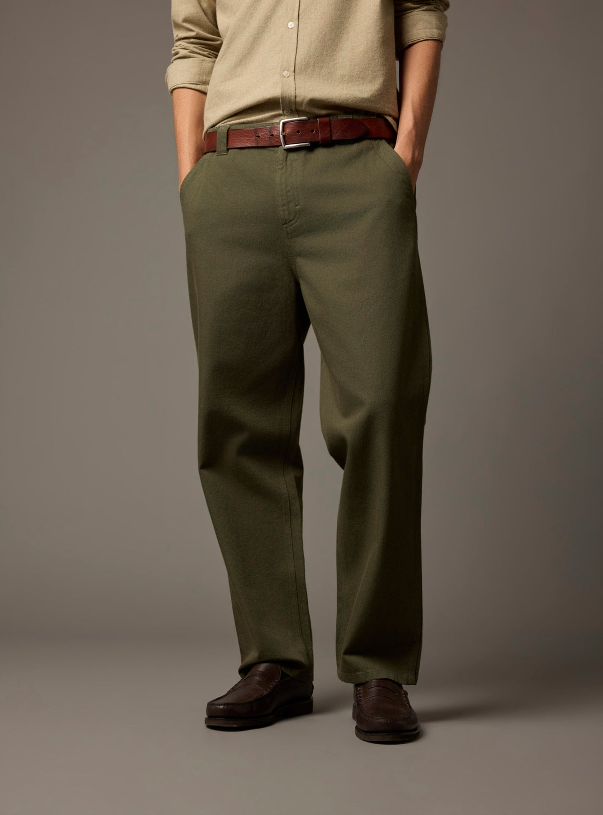 Pantalon chino Ulysse kaki foncé