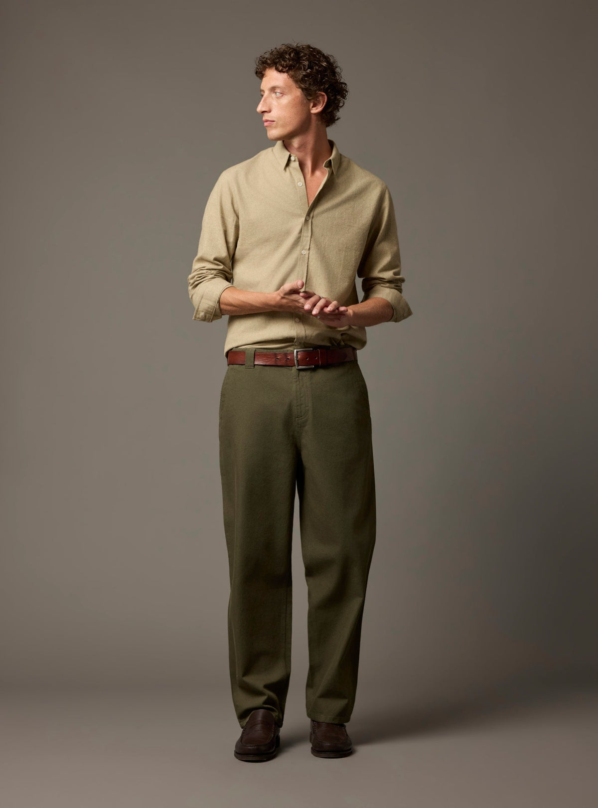 Pantalon chino Ulysse kaki foncé