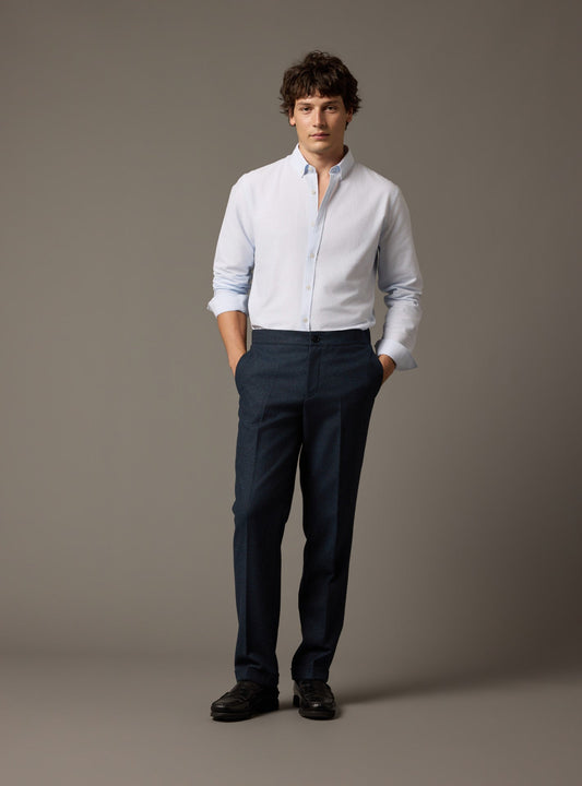 Pantalon Steven bleu marine chiné
