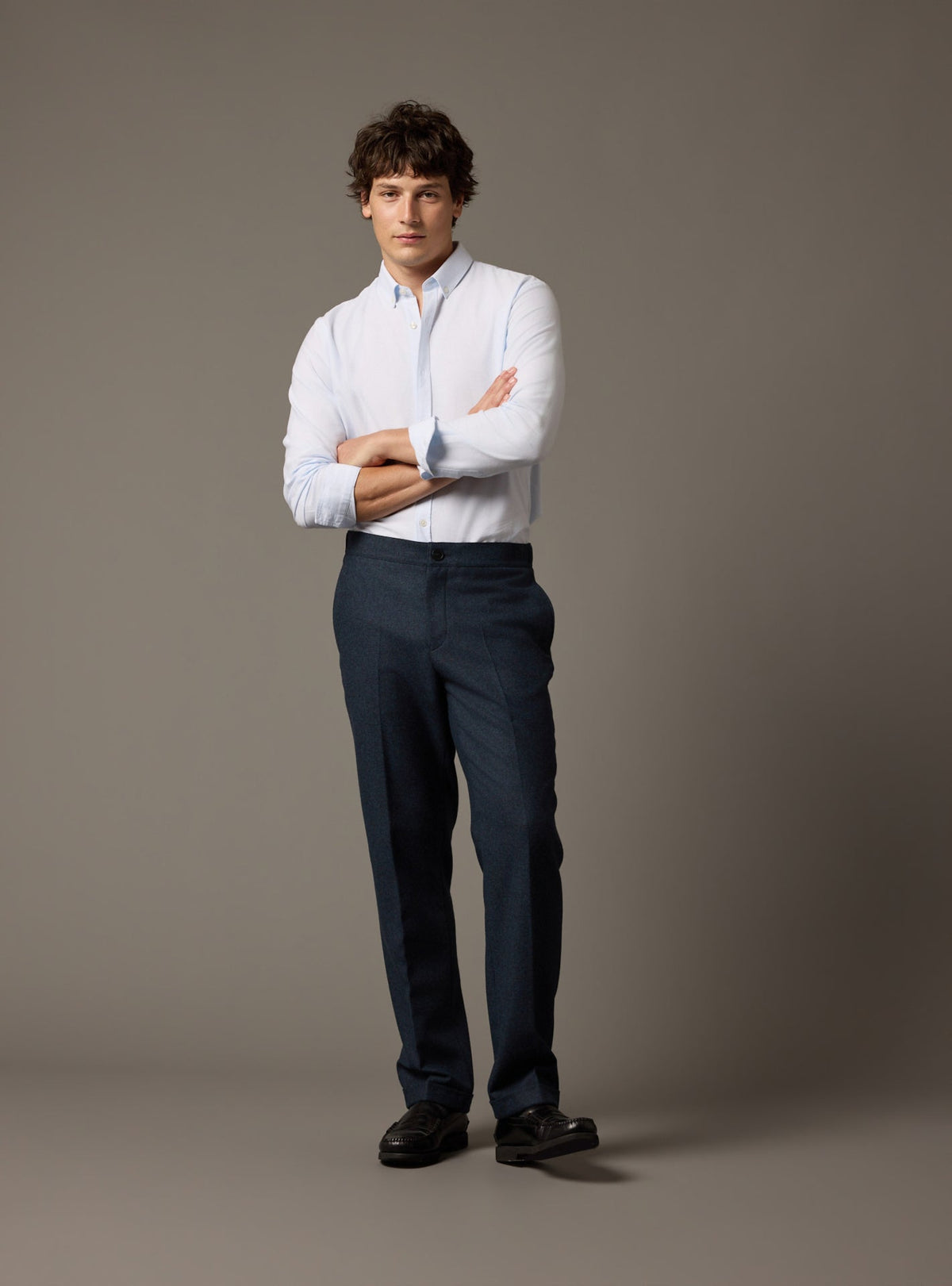 Pantalon Steven bleu marine chiné