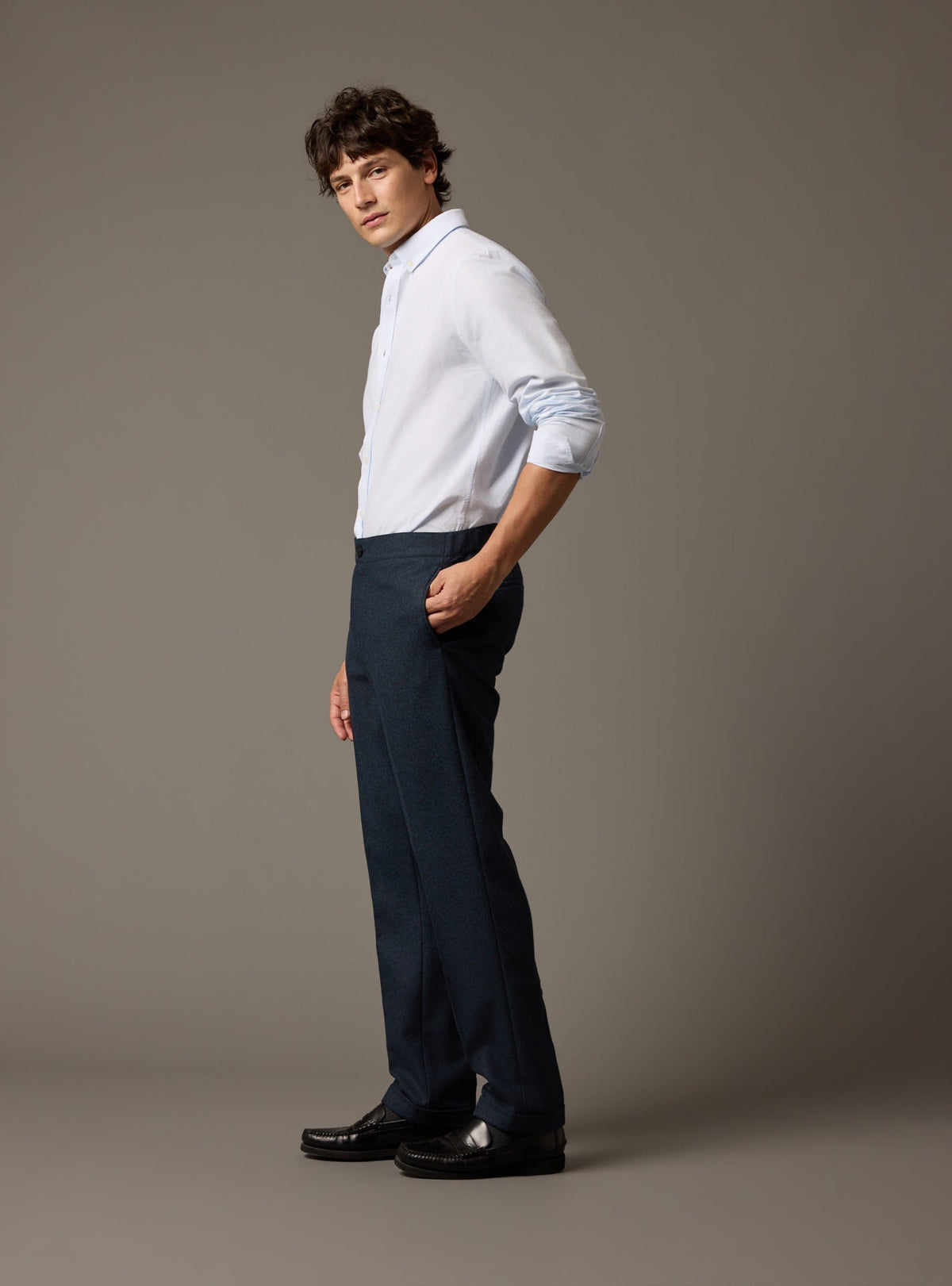 Pantalon Steven bleu marine chiné