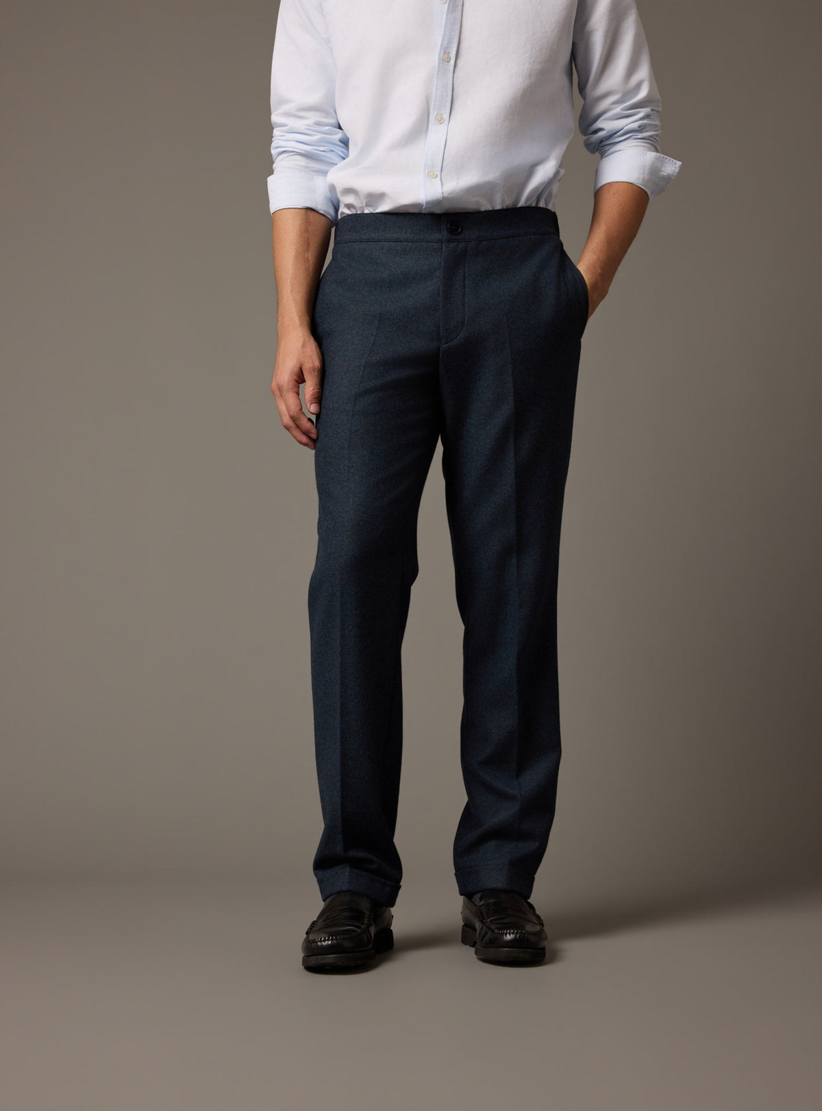 Pantalon Steven bleu marine chiné